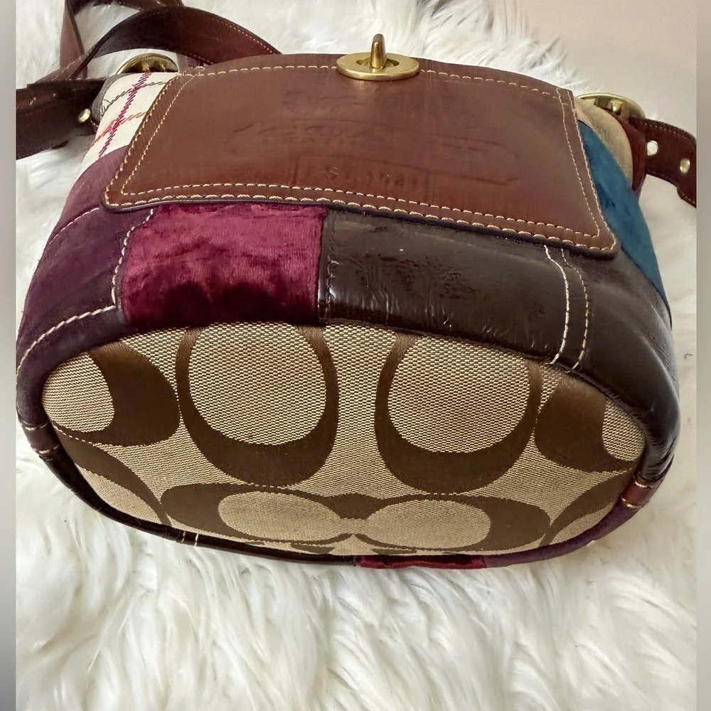 Vintage Coach Bleecker Holiday Patchwork Duffle bag#11356